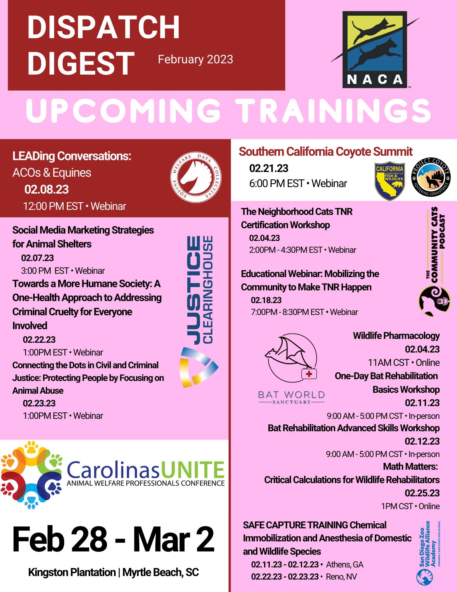 NACA Upcoming Training