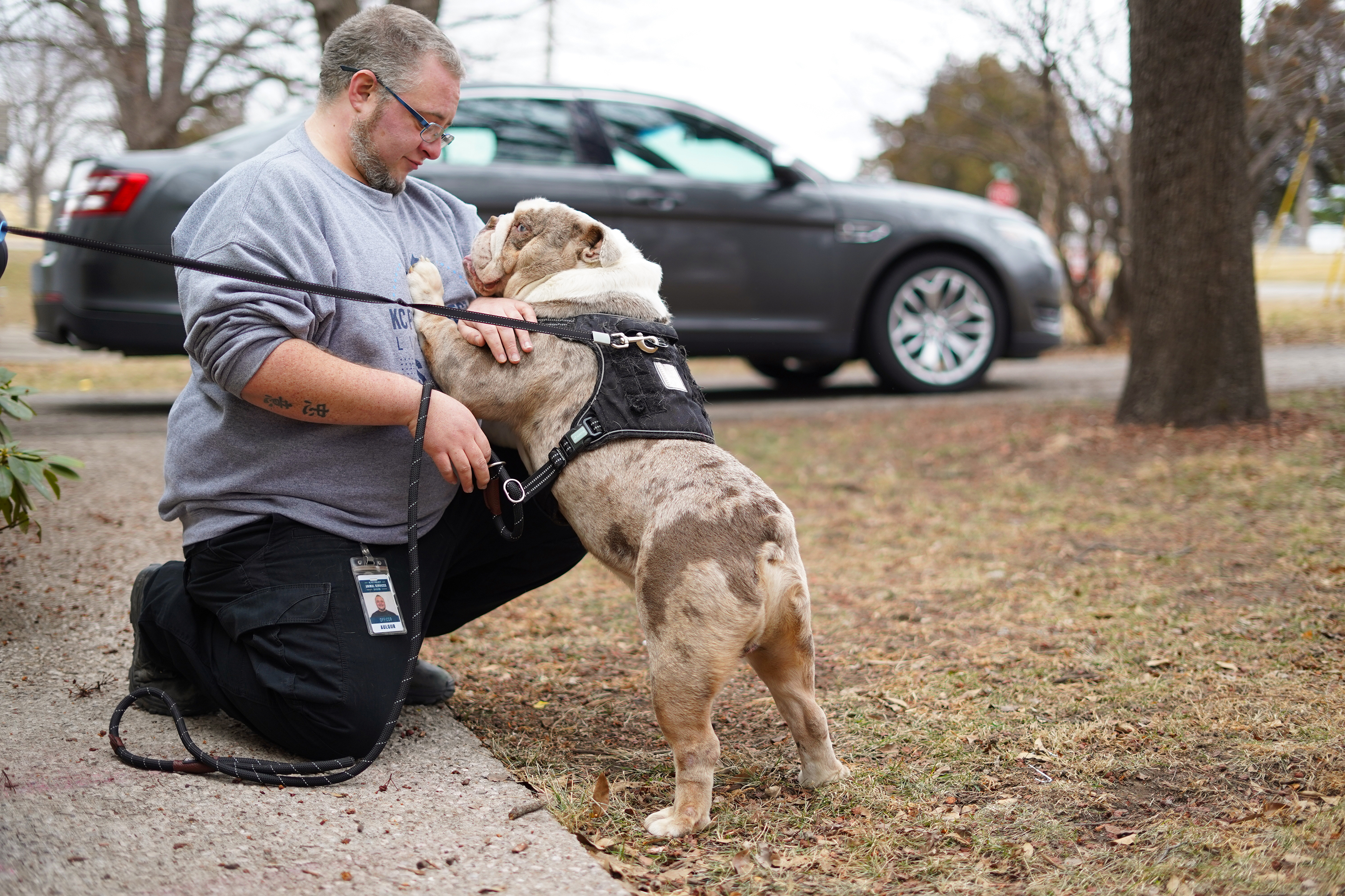 KC Pet Project Animal Services Officer with cat