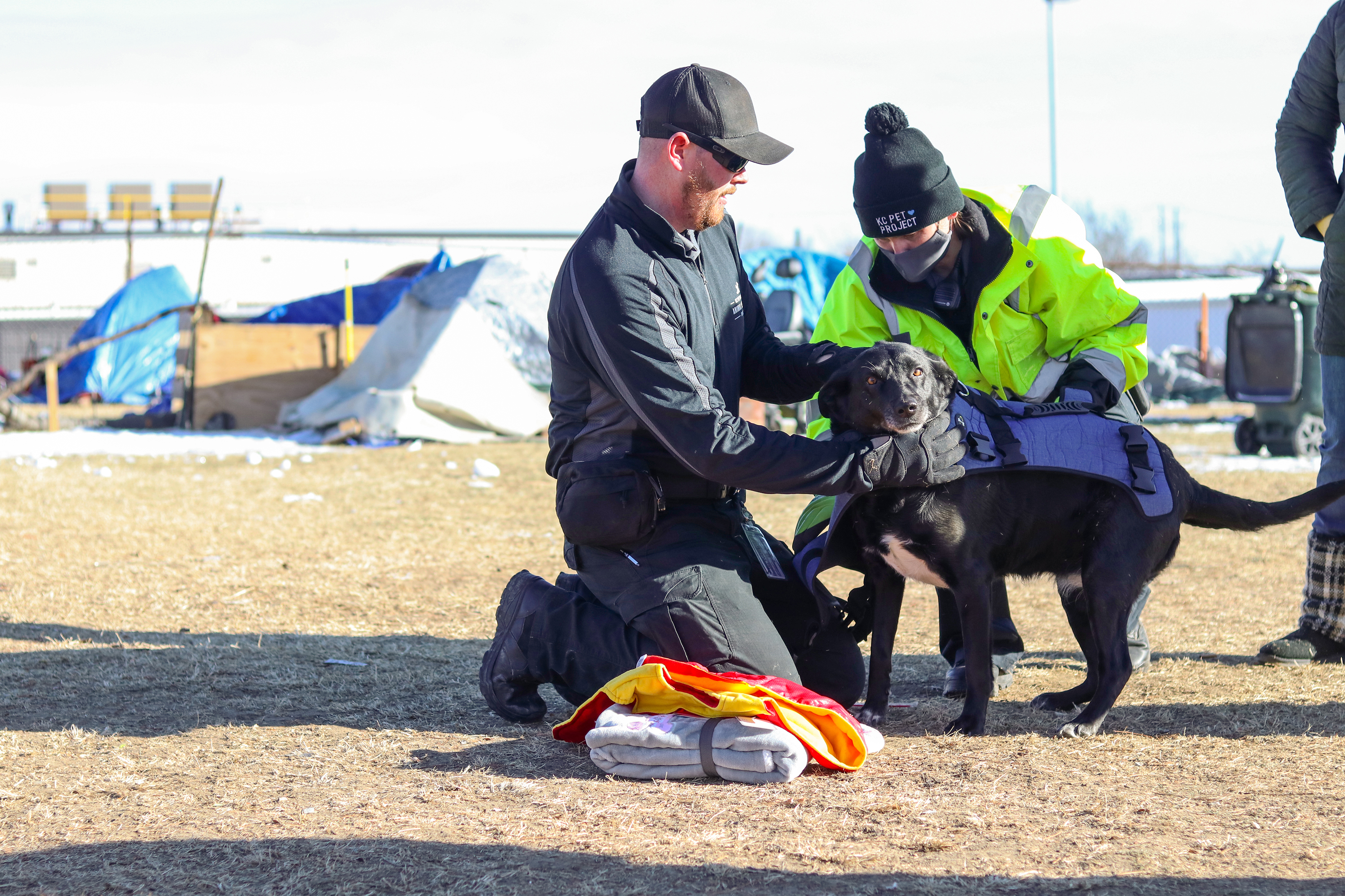 KC Pet Project Animal Services Officers with dog