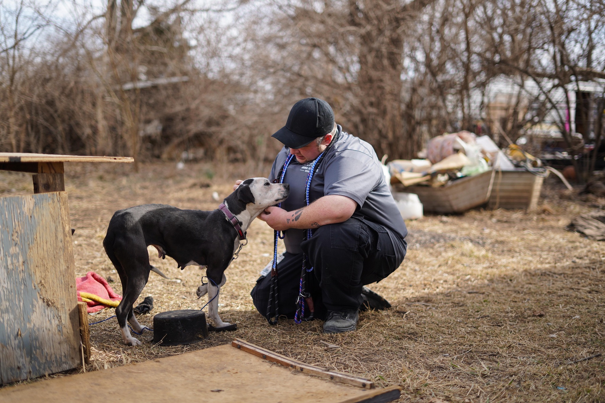 KC Pet Project Animal Services Officer with dog